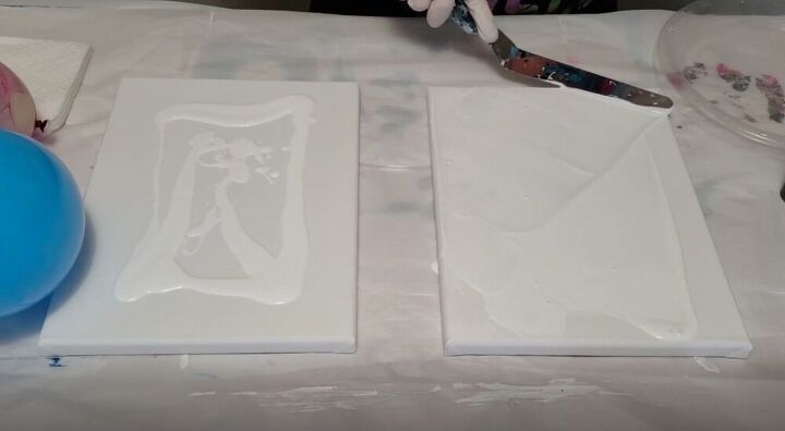 create awesome abstract art with this balloon smash painting, Spread with a Spatula