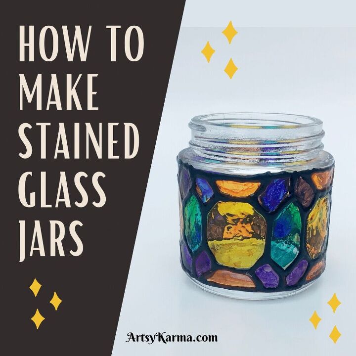 diy faux stained glass jar lanterns