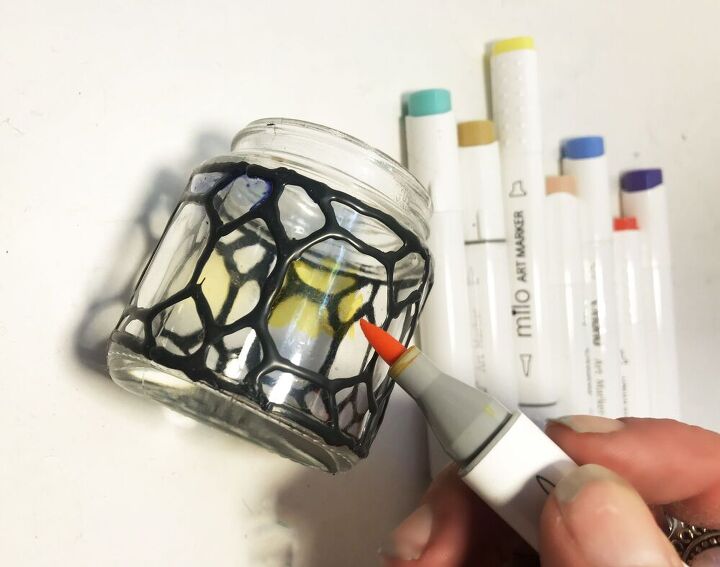 diy faux stained glass jar lanterns