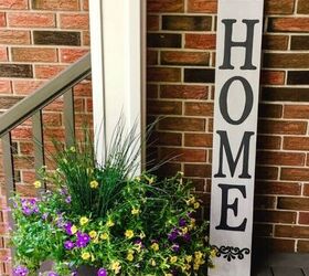 front porch sign using stencils