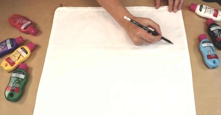 boho pillow painted with tulip soft matte paints
