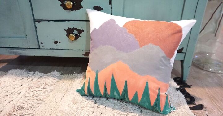 boho pillow painted with tulip soft matte paints