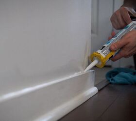 cheap fix for small cracks in your baseboard and trim