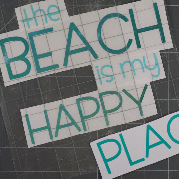 diy la playa es mi lugar feliz cartel de madera en vinilo