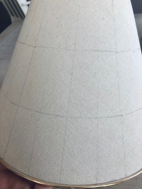 lamp shade makeover, Markings as a guide