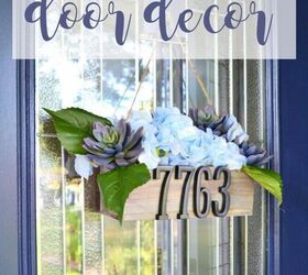 9 sleek house number ideas that ll turn heads on your block, Drill numbers into a small planter box and hang it up with a piece of twine
