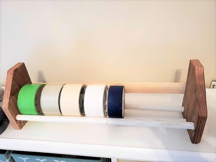 diy tape storage shelf