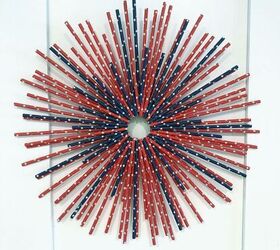 red white blue paper straw wreath