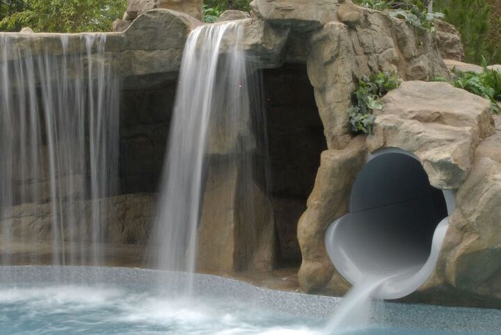 10 ideias impressionantes para melhorar a piscina no vero, Tobog Cachoeira Para so