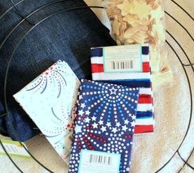 s 10 budget friendly july 4th wreath ideas for front door, Repurpose old jeans this July 4th