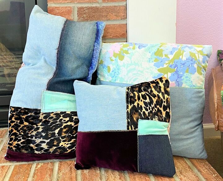 renove sua decorao com essas 14 lindas ideias de almofadas, Sucata de almofadas jeans