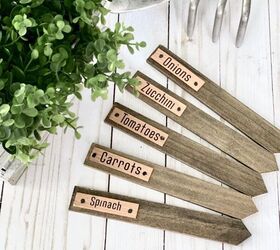 wood and copper herb markers