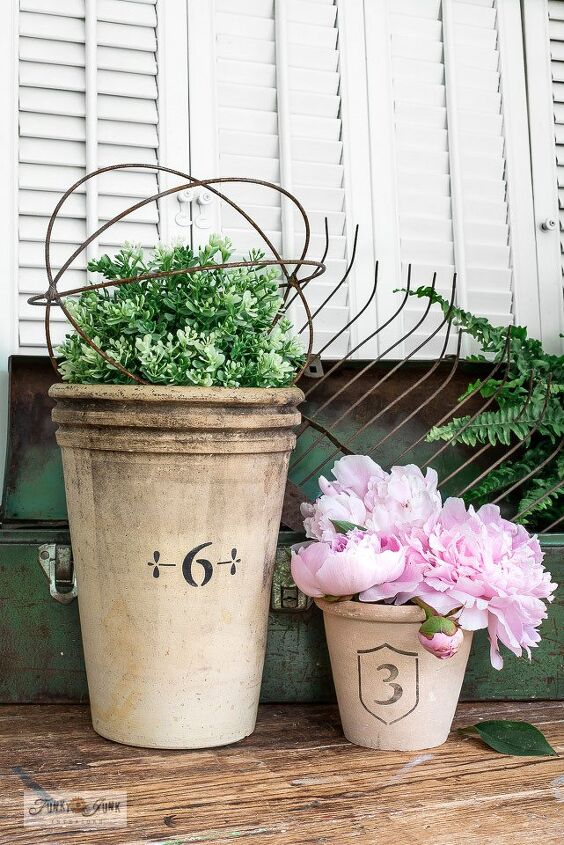 flip any boring plant pot into a charming vintage crock cutie