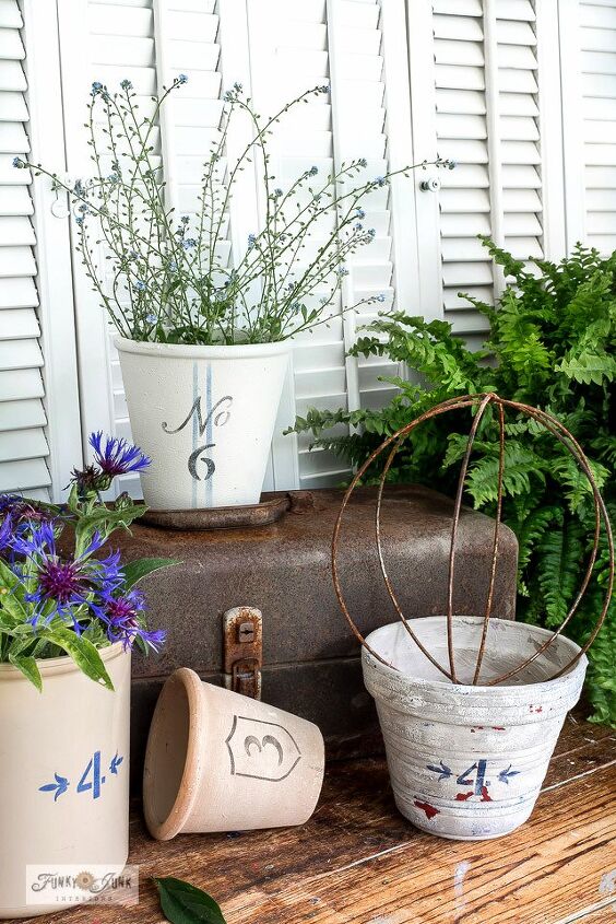 flip any boring plant pot into a charming vintage crock cutie