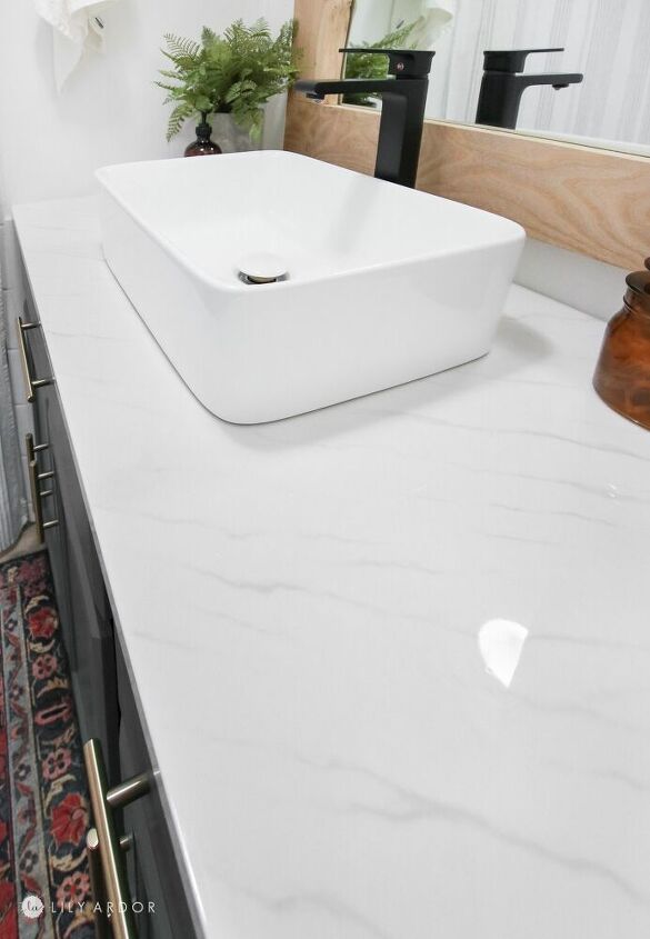 faux marble counter top using plywood