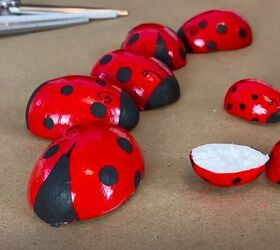 brighten up your front door with this diy ladybug wreath, DIY Styrofoam Ladybugs