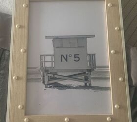 picture frame upcycle with pearl beads and spray paint