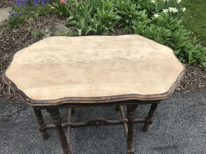 mesa de saln vintage de 6 patas con acabado