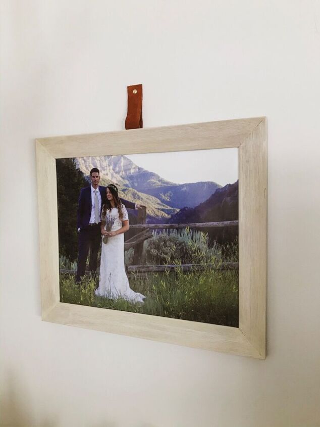 faux leather hanging straps for a gallery wall