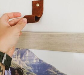 faux leather hanging straps for a gallery wall