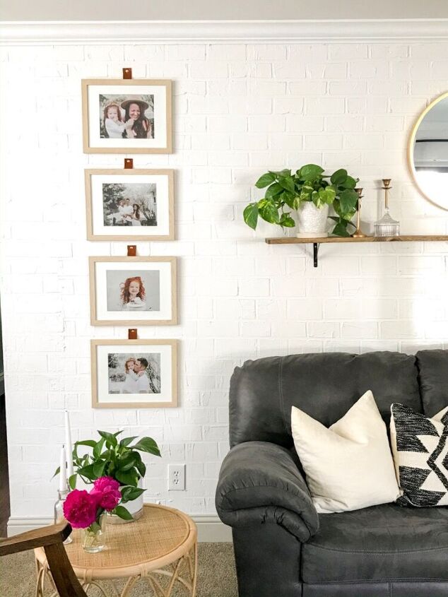 faux leather hanging straps for a gallery wall