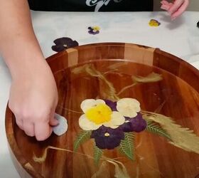 decorate a diy resin tray with pressed flowers for custom home decor, Dip in Resin