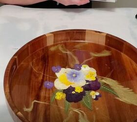 decorate a diy resin tray with pressed flowers for custom home decor, DIY Pressed Flowers in Resin