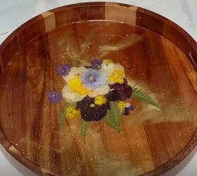 decorate a diy resin tray with pressed flowers for custom home decor, DIY Custom Resin Tray