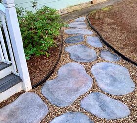 DIY Large Concrete Stepping Stones Shaped Like Natural Stone