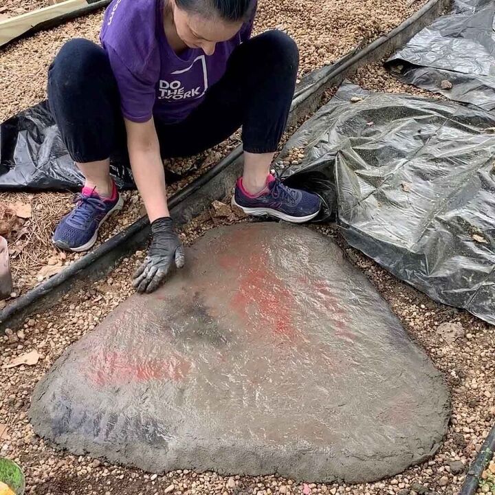 diy grandes degraus de concreto em forma de pedra natural