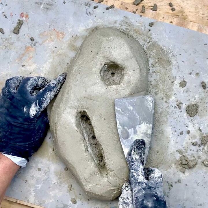 faa um vaso de pedra falso de cimento