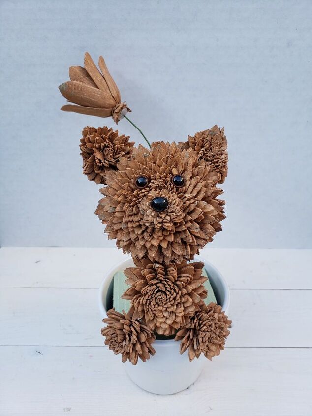 cmo hacer un perro con flores de madera