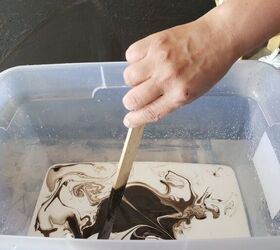 Pour paint in a plastic bin for this sweet way to brighten your windowsill