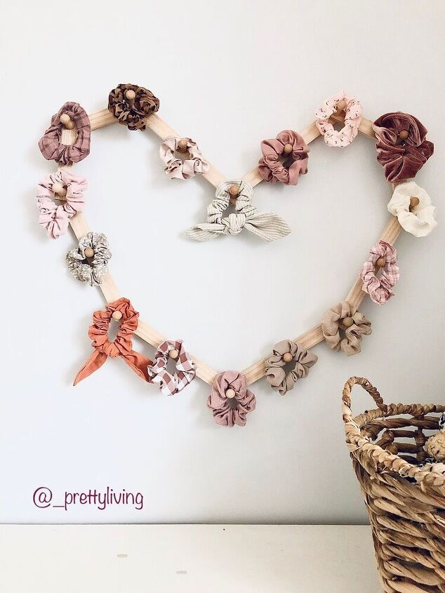 heart shaped scrunchie storage
