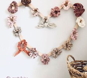 6 diy valentine s wood projects that are quick easy to make, 1 Heart Shaped Scrunchie Storage