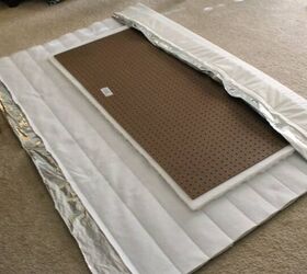 how to temporarily upholster a metal headboard