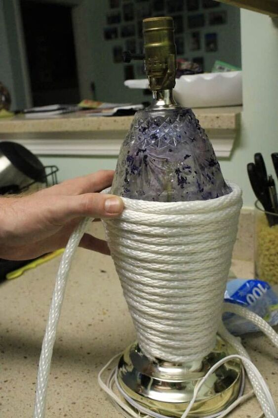 how to cover a lamp with rope