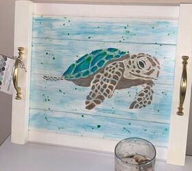 sea turtle serving tray, Completed tray