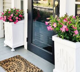 make your front yard stand out with these 15 diy planter box ideas, Add a personal monogrammed touch