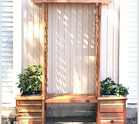 make your front yard stand out with these 15 diy planter box ideas, Make a planter box bench seat