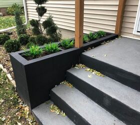 make your front yard stand out with these 15 diy planter box ideas, Cinder block planter for your front steps