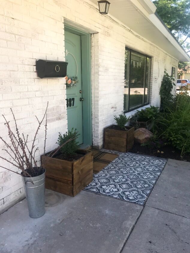 make your front yard stand out with these 15 diy planter box ideas, Front Door Flower Boxes