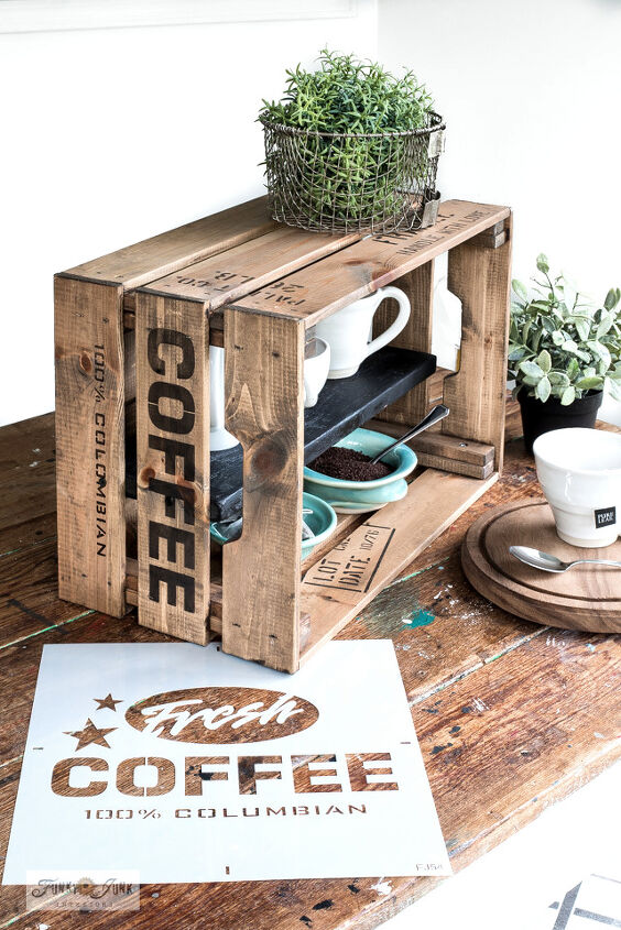 s 10 genius kitchen storage ideas that are better than cabinets, Coffee Crate Station