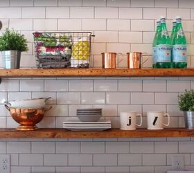 s 10 genius kitchen storage ideas that are better than cabinets, Farmhouse Pipe Shelves