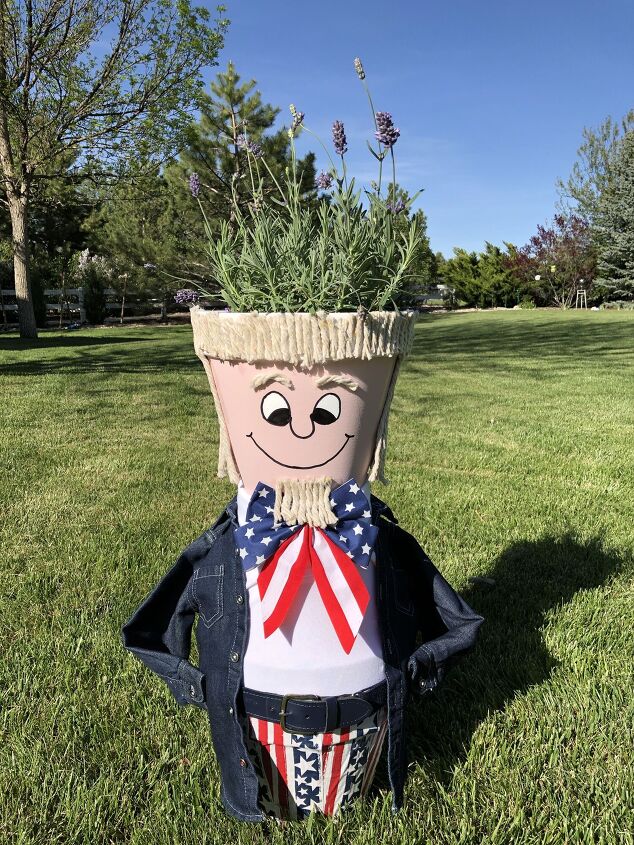 s 16 awesome ways to decorate for july 4th, Uncle Sam Pot Person