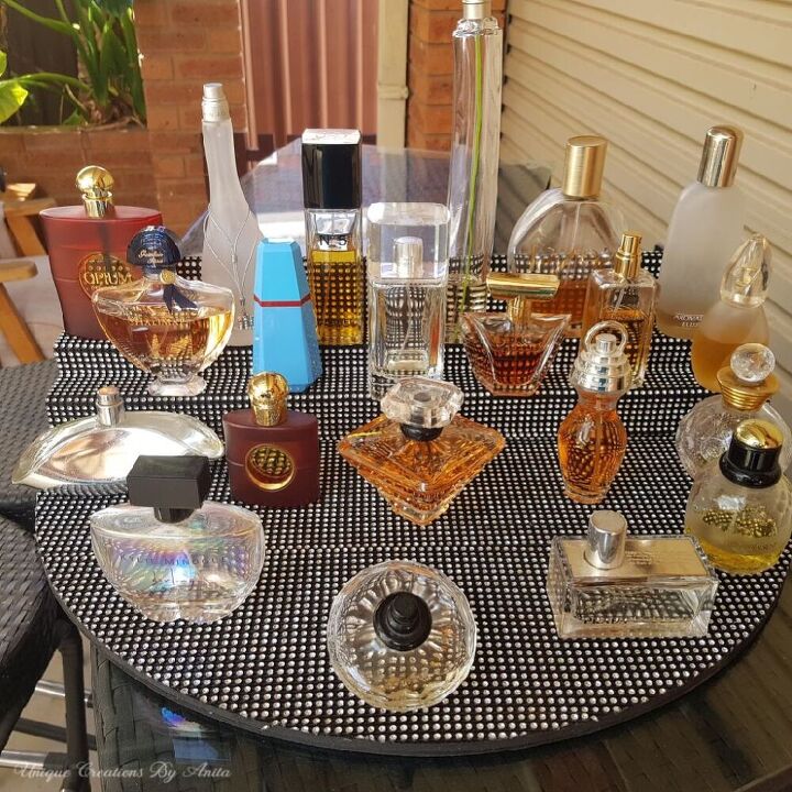 diy sparkling perfume display stand