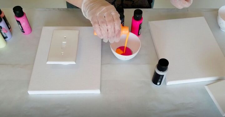 update your light switch plates with this simple paint pour project, Prep the Paint