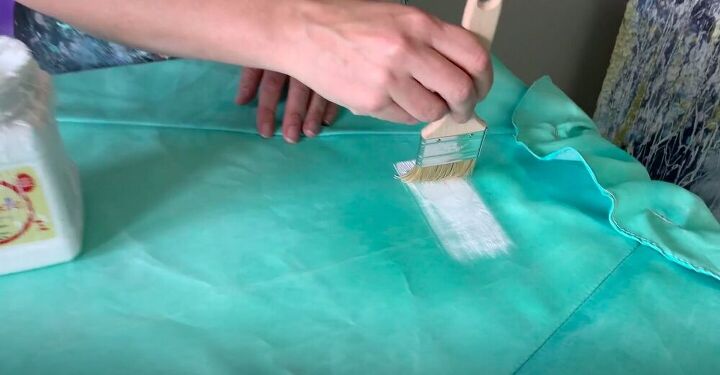 revamp an old patio umbrella with this diy painted umbrella makeover, Add a Stripe