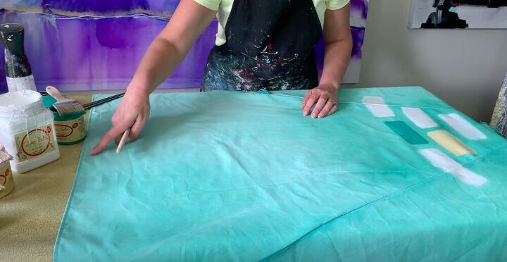 revamp an old patio umbrella with this diy painted umbrella makeover, Work in Sections