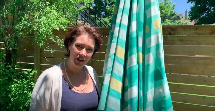 revamp an old patio umbrella with this diy painted umbrella makeover, DIY Patio Umbrella Makeover